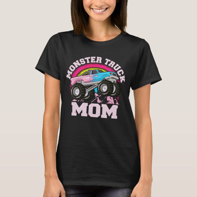 Camiseta Monster Truck Mãe Retrorando Família Correspondent (Frente)