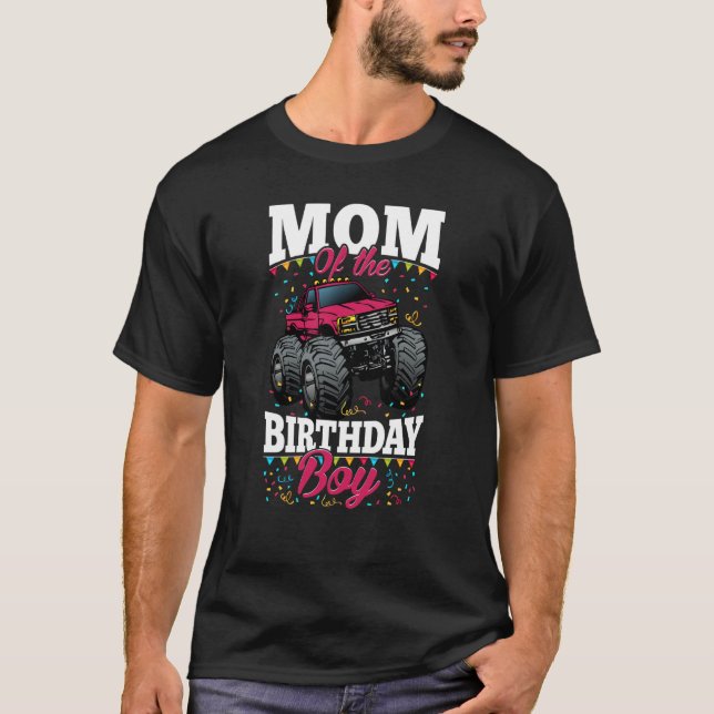Camiseta Monster Truck Mom Of The Birthday Boy (Frente)