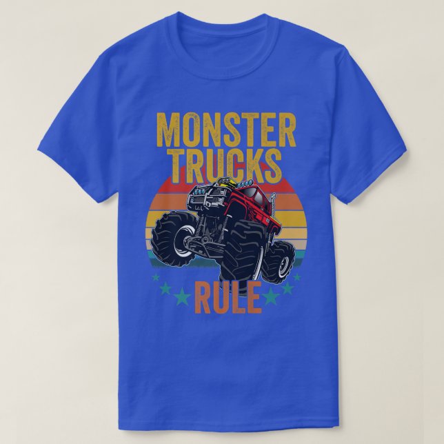 Camiseta Monster Truck Monster Trucks Rule  (Frente do Design)