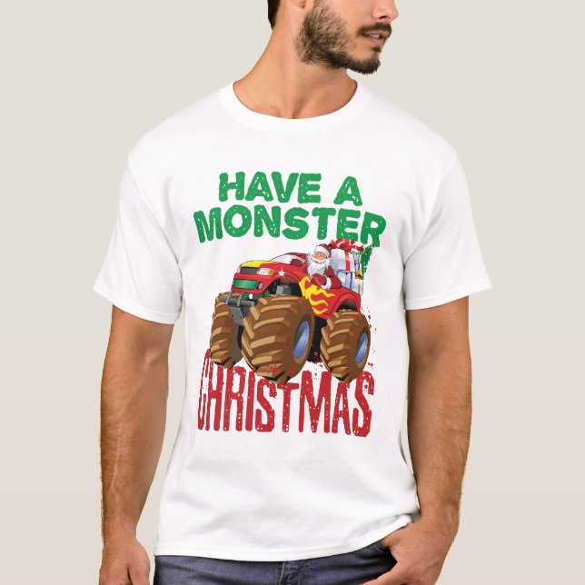 Camiseta Monster Truck Natal Papai Noel (Frente)