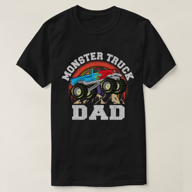 Camiseta Monster Truck Pai Correspondente Família Monster (Frente do Design)