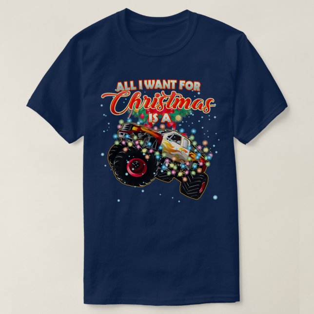 Camiseta Monster Truck para o Natal (Frente do Design)