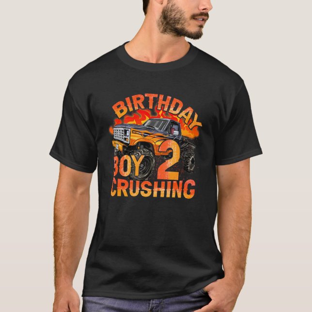 Camiseta Monster Truck Party Boys Crushing 2 Y (Frente)