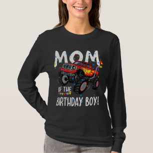Camiseta Monster Truck Party Mãe do Aniversário Garoto Pres