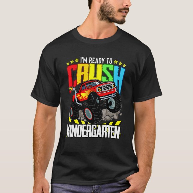Camiseta Monster Truck Pronto Para Esmagar O Jardim De Infâ (Frente)