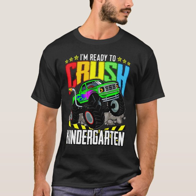 Camiseta Monster Truck Pronto Para Esmagar O Jardim De Infâ (Frente)