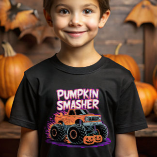Camiseta Monster Truck Pumpkin Smasher Para Crianças No Hal