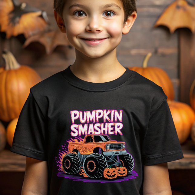 Camiseta Monster Truck Pumpkin Smasher Para Crianças No Hal (Criador carregado)