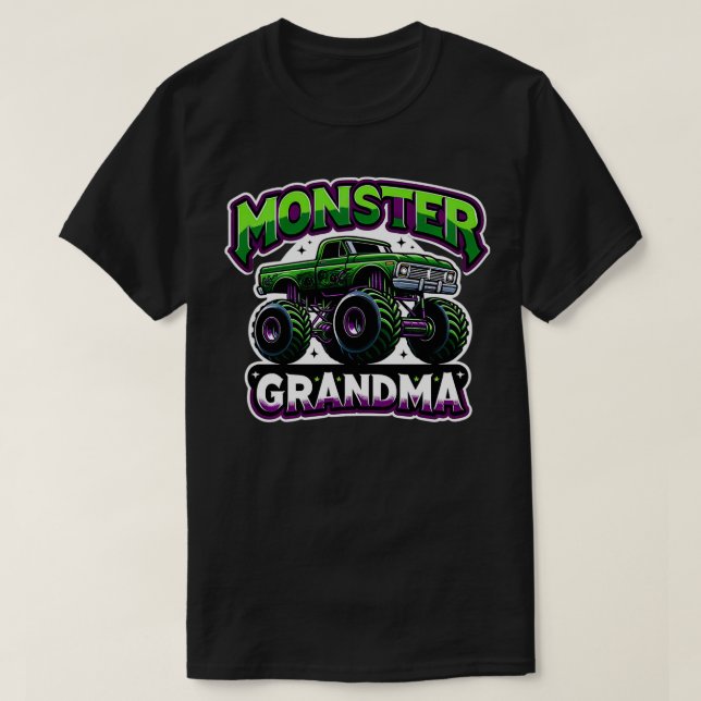 Camiseta Monster Truck Race Driver Vovó Mães Da (Frente do Design)