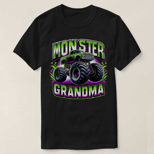 Camiseta Monster Truck Race Driver Vovó Mães Da (Frente do Design)