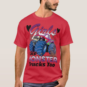 Camiseta Monster Truck Tee Girls Como Monstros Também Anive