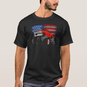 Camiseta Monster Truck Toddler Boys American Flag 4 julho