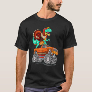 Camiseta Monster Truck Turkey Trex Dinosaur Feliz Graças
