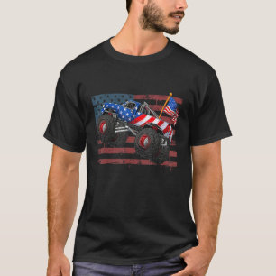 Camiseta Monster Truck Usa Bandeira 4 De Julho Crianças Pat
