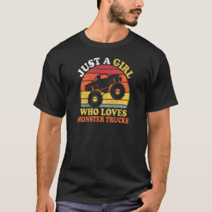 Camiseta Monster Truck Vintage Apenas Uma Menina Que Ama Mo