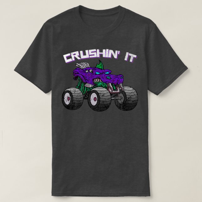 Camiseta Monster Truck Vintage Retro 265 (Frente do Design)