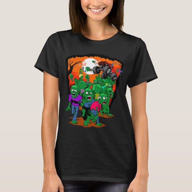 Camiseta Monster Truck Zombie Hunter Halloween Morto Kille (Frente)