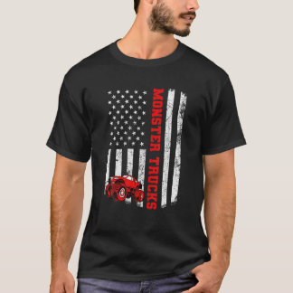 Camiseta Monster Trucks Americano Flag Monster Patriótico