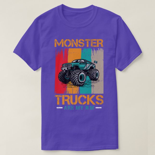 Camiseta Monster trucks are my Jam action and Monster truck (Frente do Design)