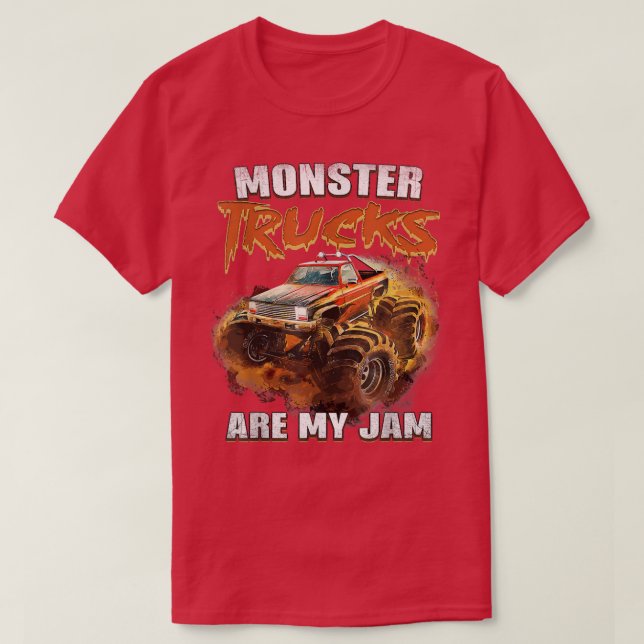 Camiseta Monster Trucks Are My Jam Shirt Toddler Boys Kids  (Frente do Design)
