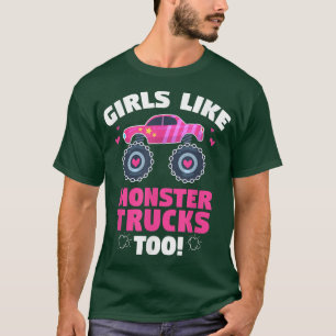 Camiseta Monster Trucks Girls Like - Bonito Monster Truck L