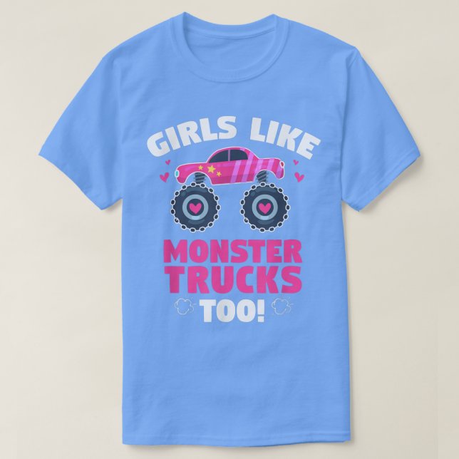 Camiseta Monster Trucks Girls Like - Bonito Monster Truck L (Frente do Design)