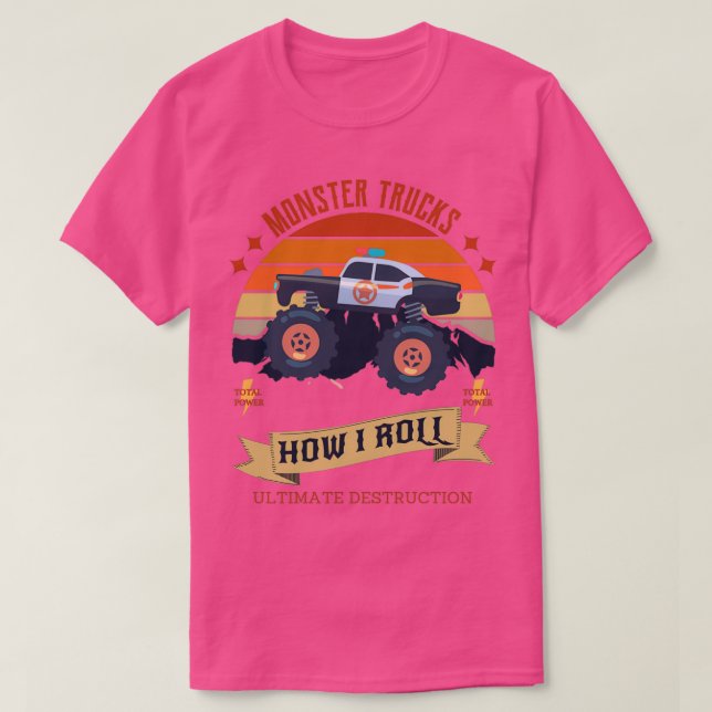 Camiseta Monster Trucks How I Roll 29 (Frente do Design)