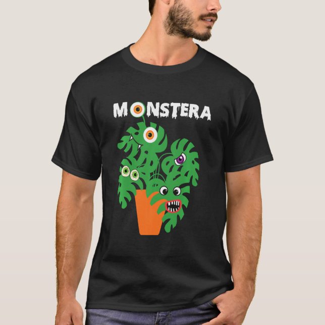 Camiseta Monstera Halloween Plant Lady Ou Pai De Costume (Frente)