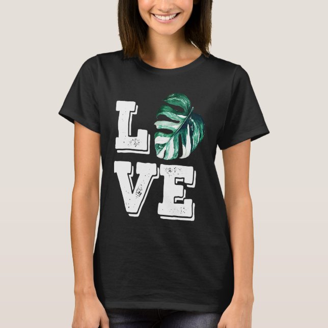 Camiseta Monstera Plant Love Women's Botanical House Plant (Frente)