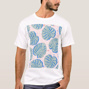 Camiseta Monstera Tropical: Padrão Vintage Terrazzo