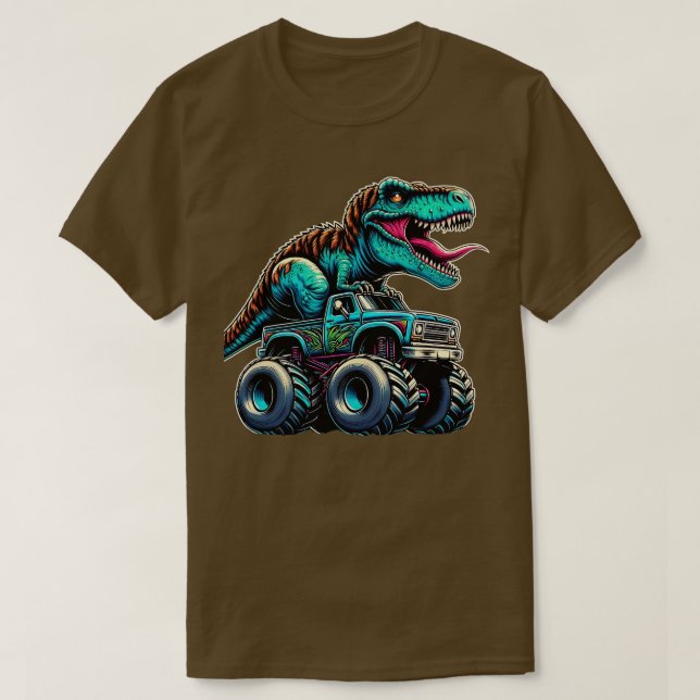 Camiseta MonsterTruck Engraçado Design de Anomia T Rex Love (Frente do Design)