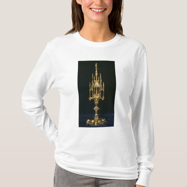 Camiseta Monstrance do relicário com parte de cruz (Frente)