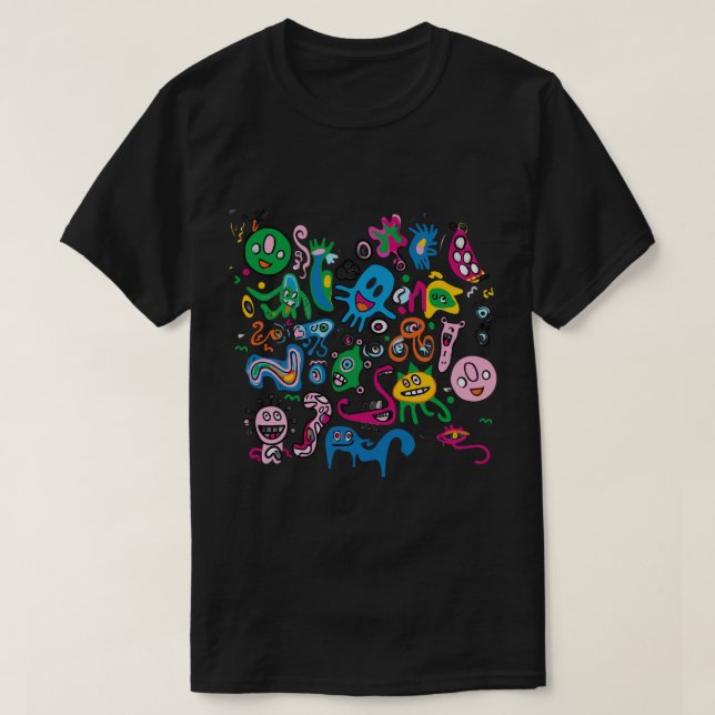 Camiseta Monstro Abstrato Colorido (Frente do Design)