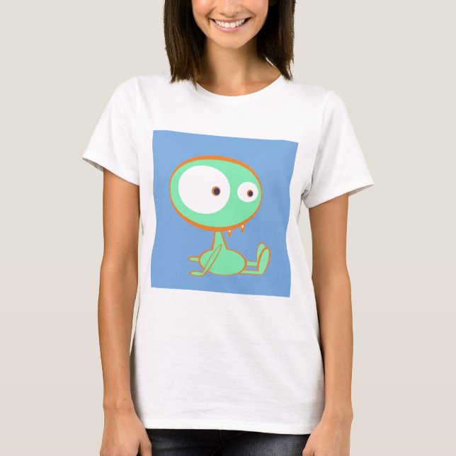Camiseta Monstro alaranjado/verde (Frente)