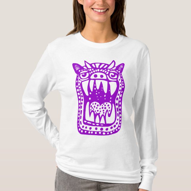 Camiseta Monstro Assustador - Roxo (Frente)