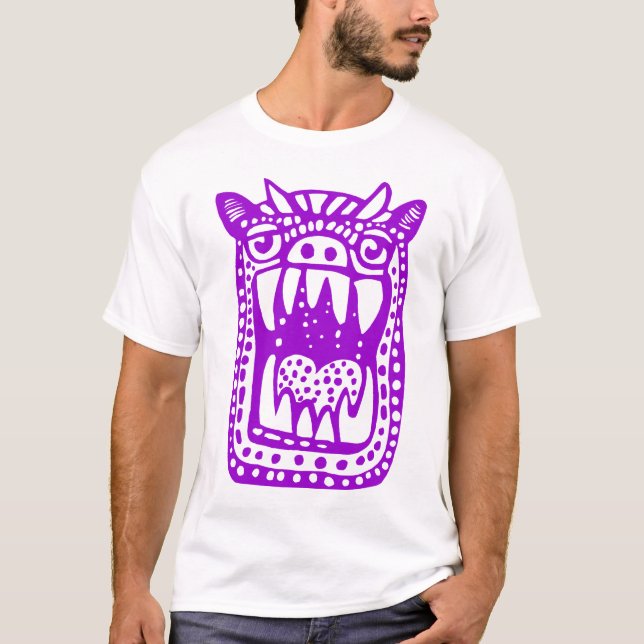 Camiseta Monstro Assustador - Roxo (Frente)