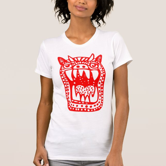Camiseta Monstro Assustador - Vermelho (Frente)
