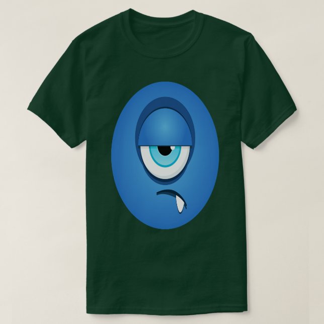 Camiseta Monstro Azul De Um Olho Monstro (Frente do Design)