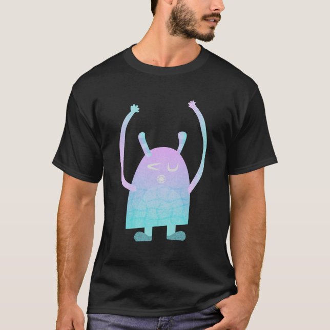 Camiseta Monstro Azul Pequeno e Fofo (Frente)