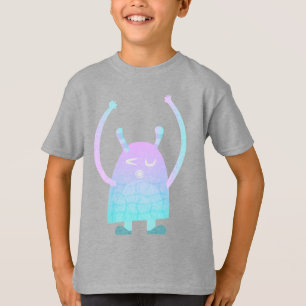 Camiseta Monstro Azul Pequeno e Fofo