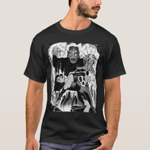 Camiseta MONSTRO com GAROTA Zumbis Vintage Ilustração de Mo