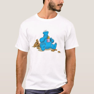 Camiseta Monstro Come Biscoitos Antigo Comendo Biscoitos