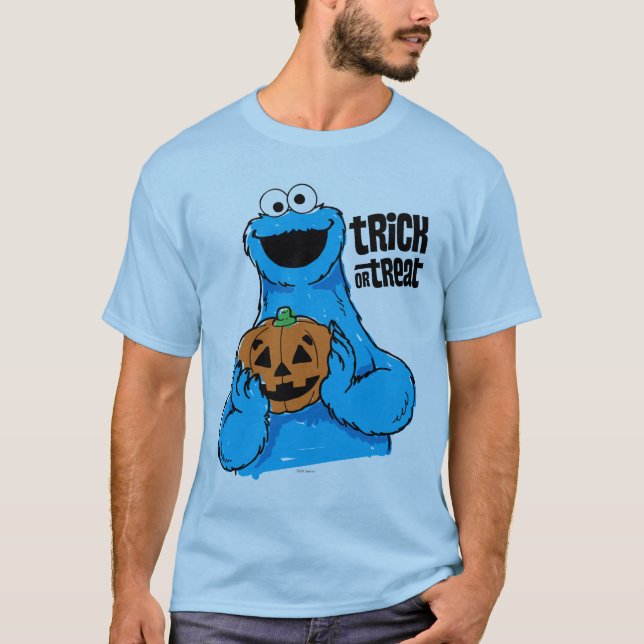 Camiseta Monstro Come Biscoitos - Doce ou Travessura (Frente)