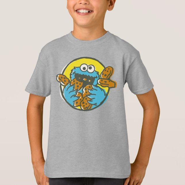 Camiseta Monstro Come Bolachas Retrô (Frente)