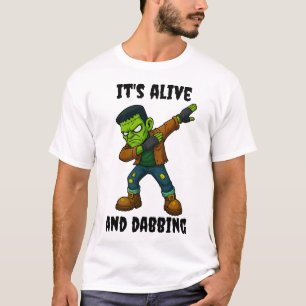 Camiseta Monstro Costurado está vivo e faz dab no Halloween