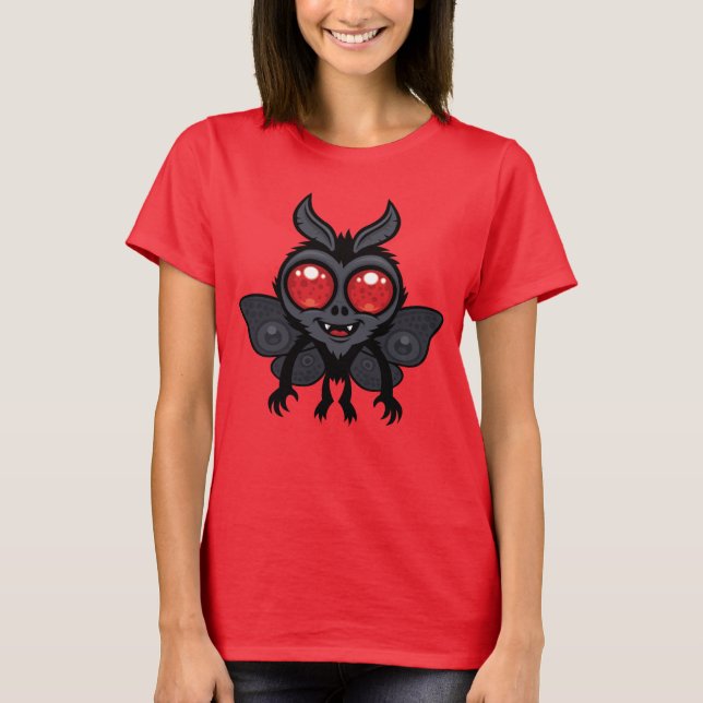 Camiseta Monstro Cryptid Mothman Sinistro Adorável (Frente)