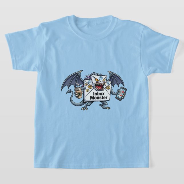 Camiseta Monstro da Caixa de Entrada Sobre carga de Email G (Postura )