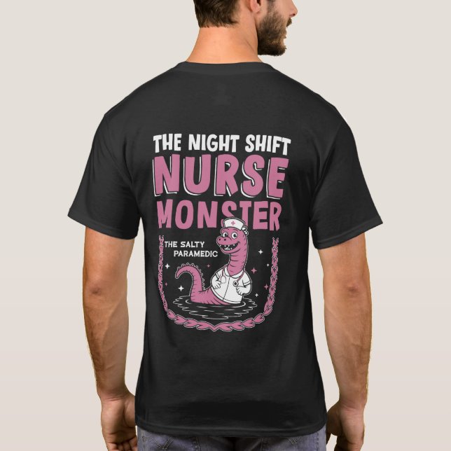 Camiseta Monstro da Enfermeira do Turno da Noite (Verso)