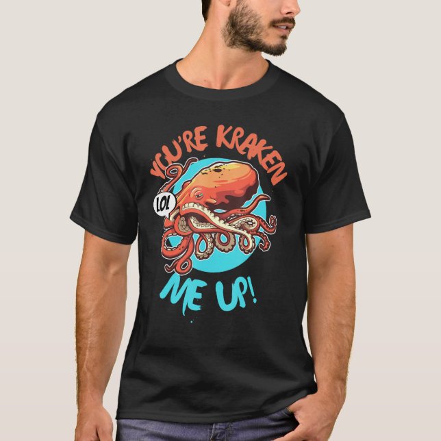 Camiseta Monstro da Lula de Octopus Gigante Engraçado, você (Frente)