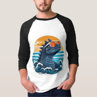 Camiseta Monstro da Reptiliana, Cinza Escura, com Sunglasse